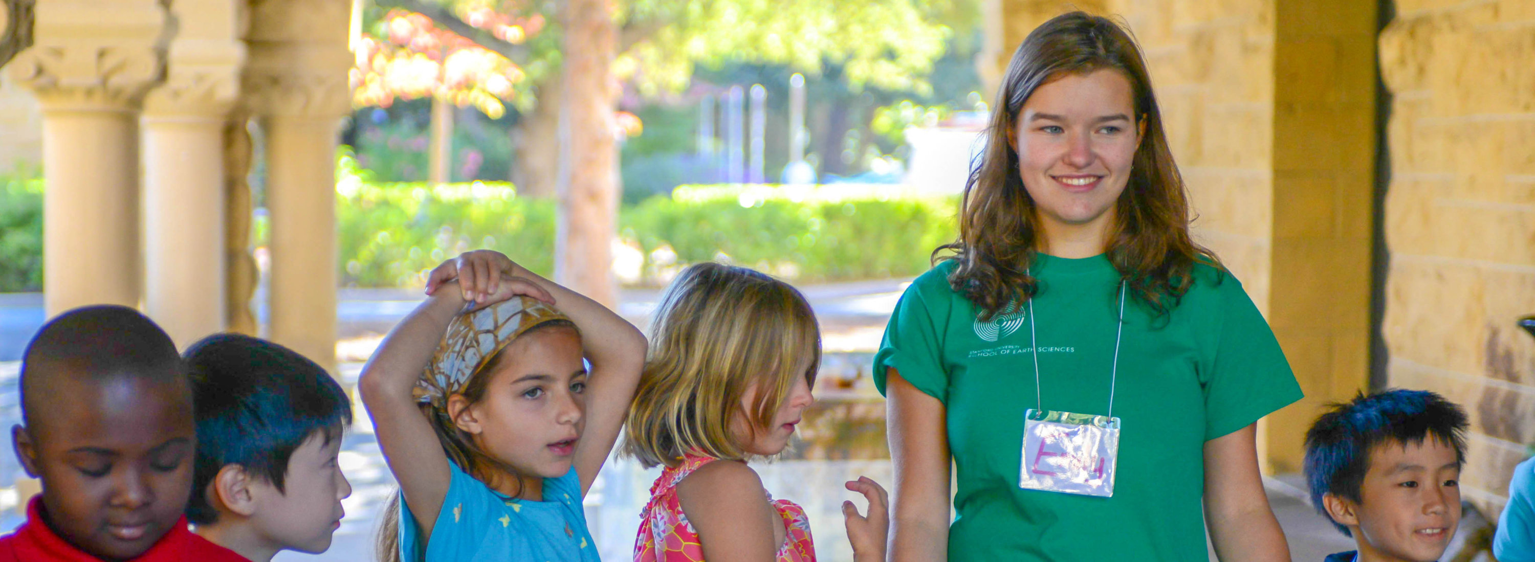 Camp Counselor with group of children