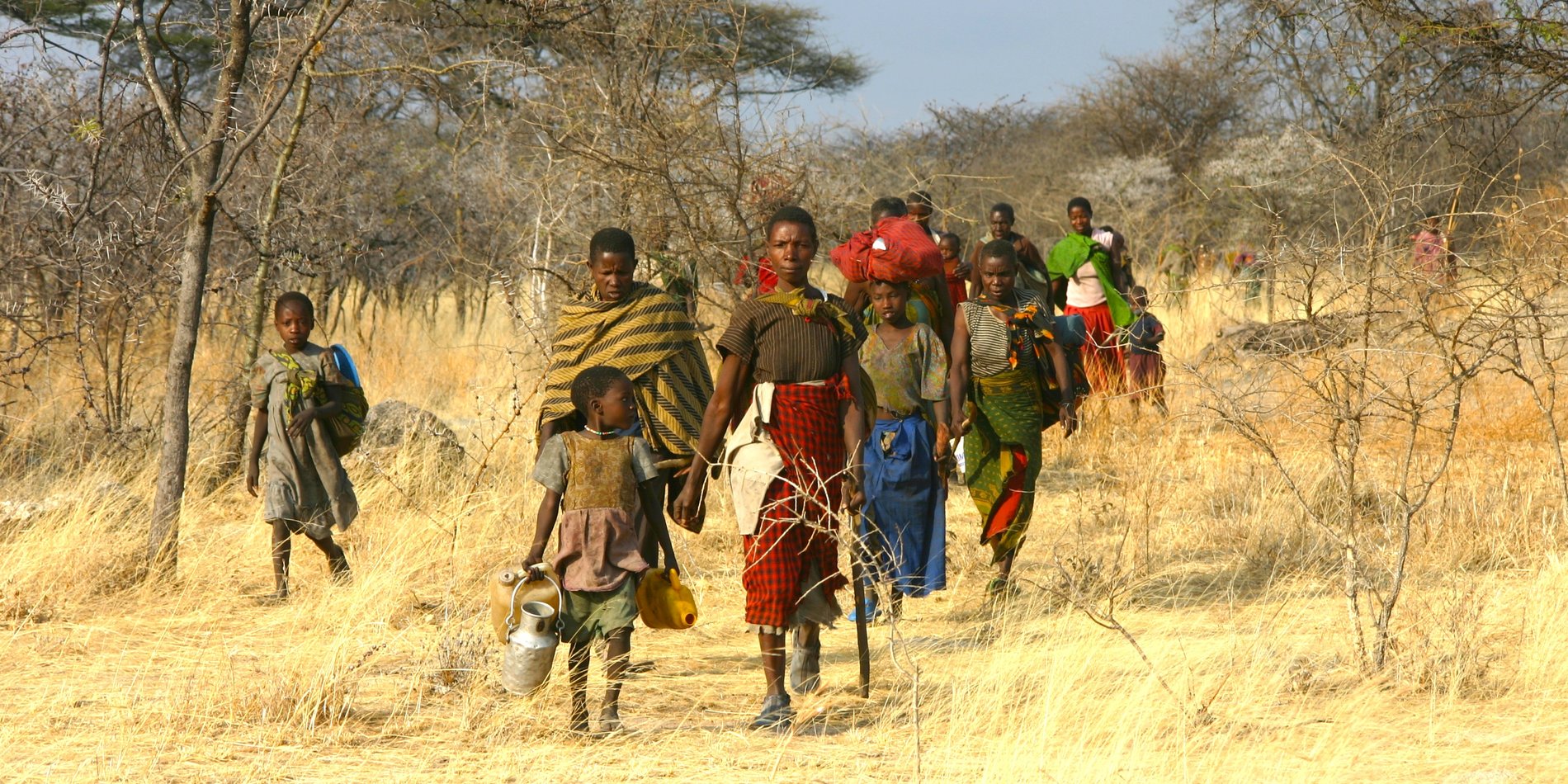 Hadza moving between camps