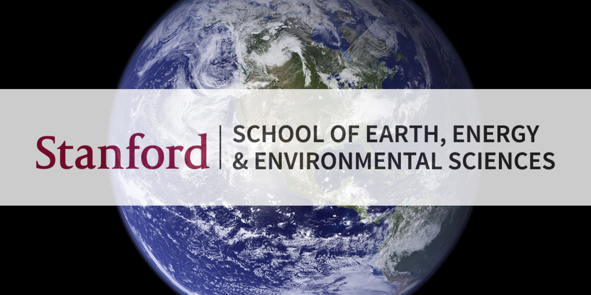 A picture of the Earth with the Stanford Earth Logo