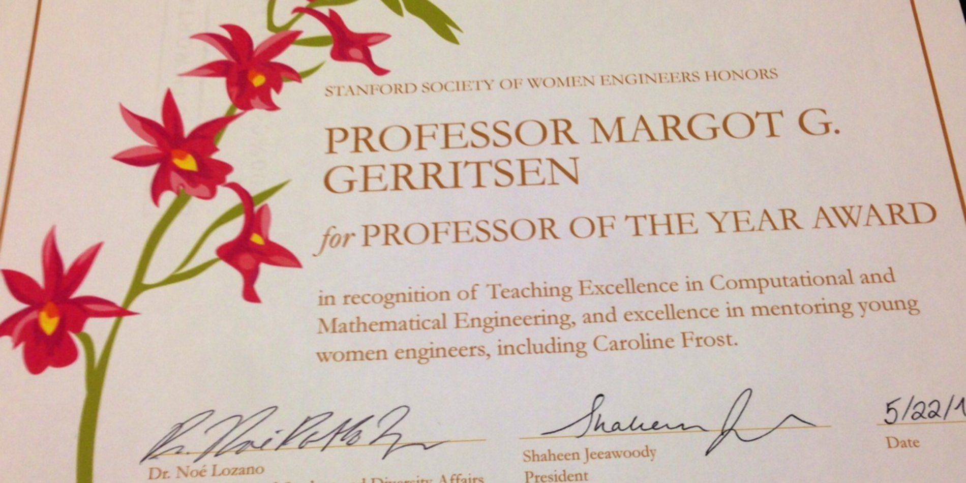 margot gerritsen professor of the year award