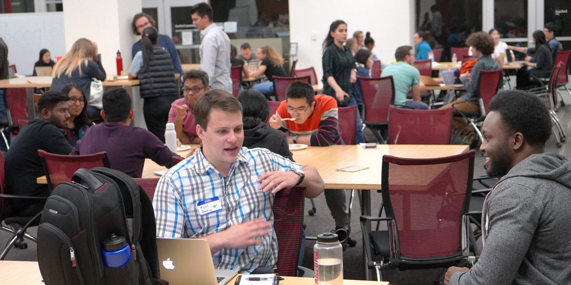 Students at the hackathon