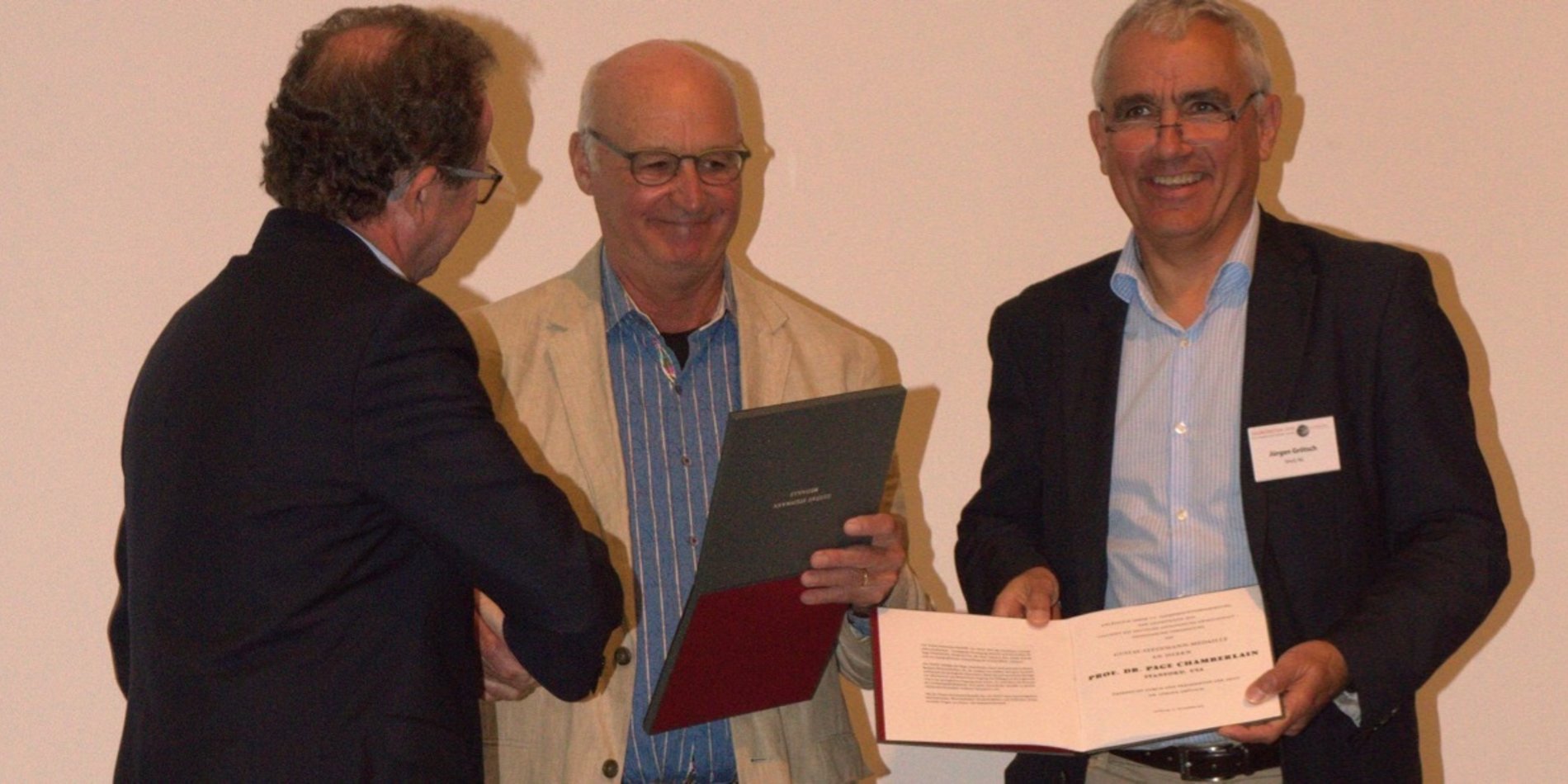 Page Chamberlain receiving award in Germany 2019