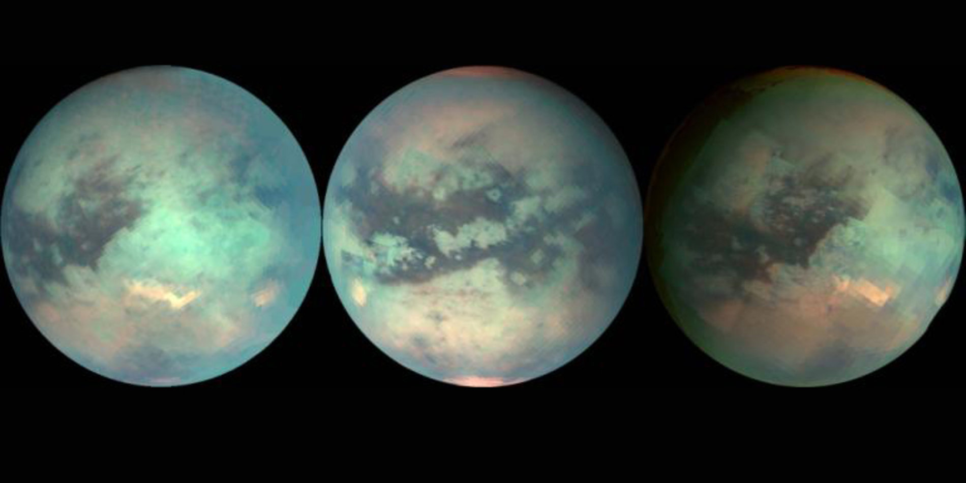 Three mosaics of Titan