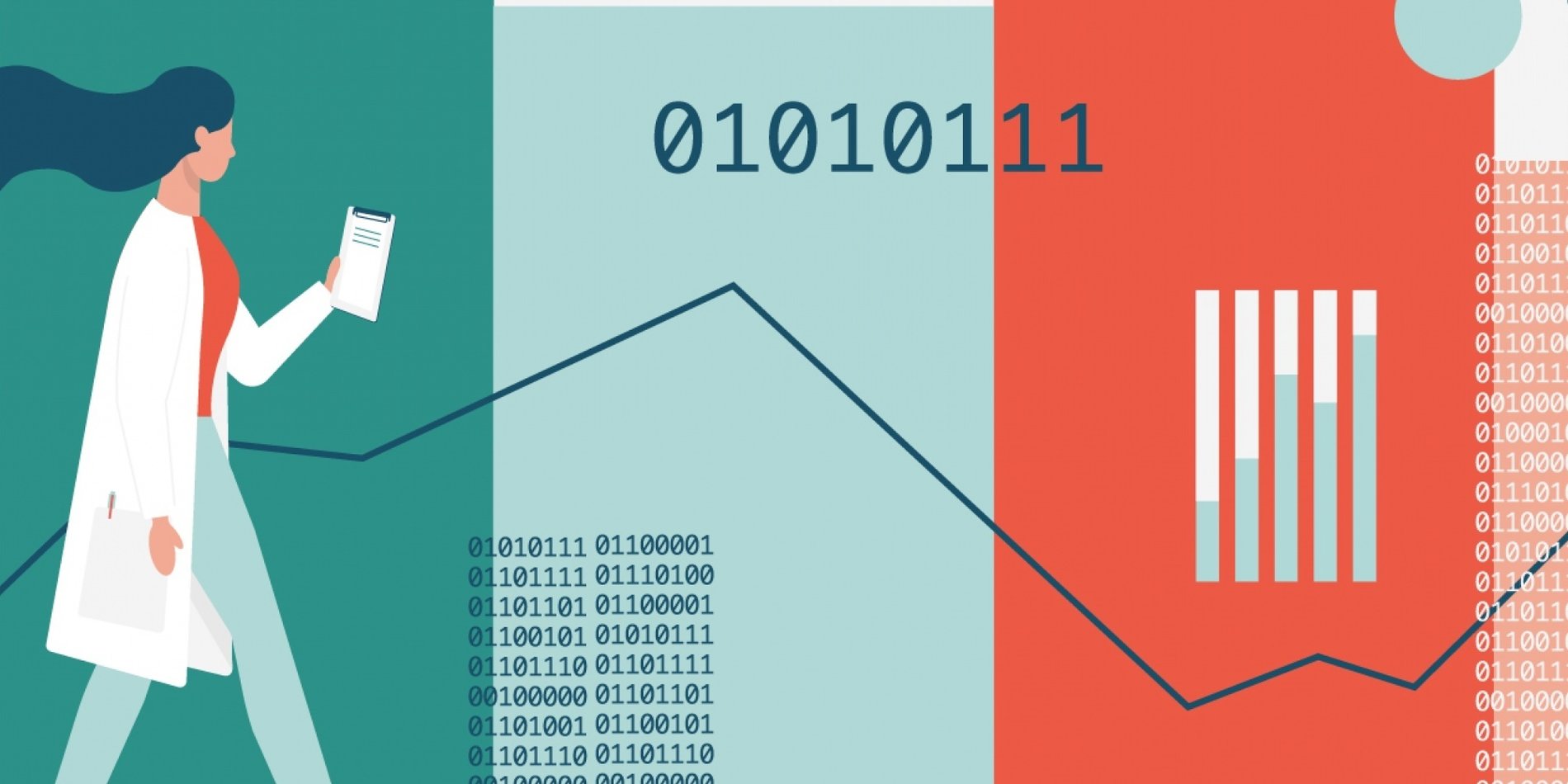 Women walking with lab coat