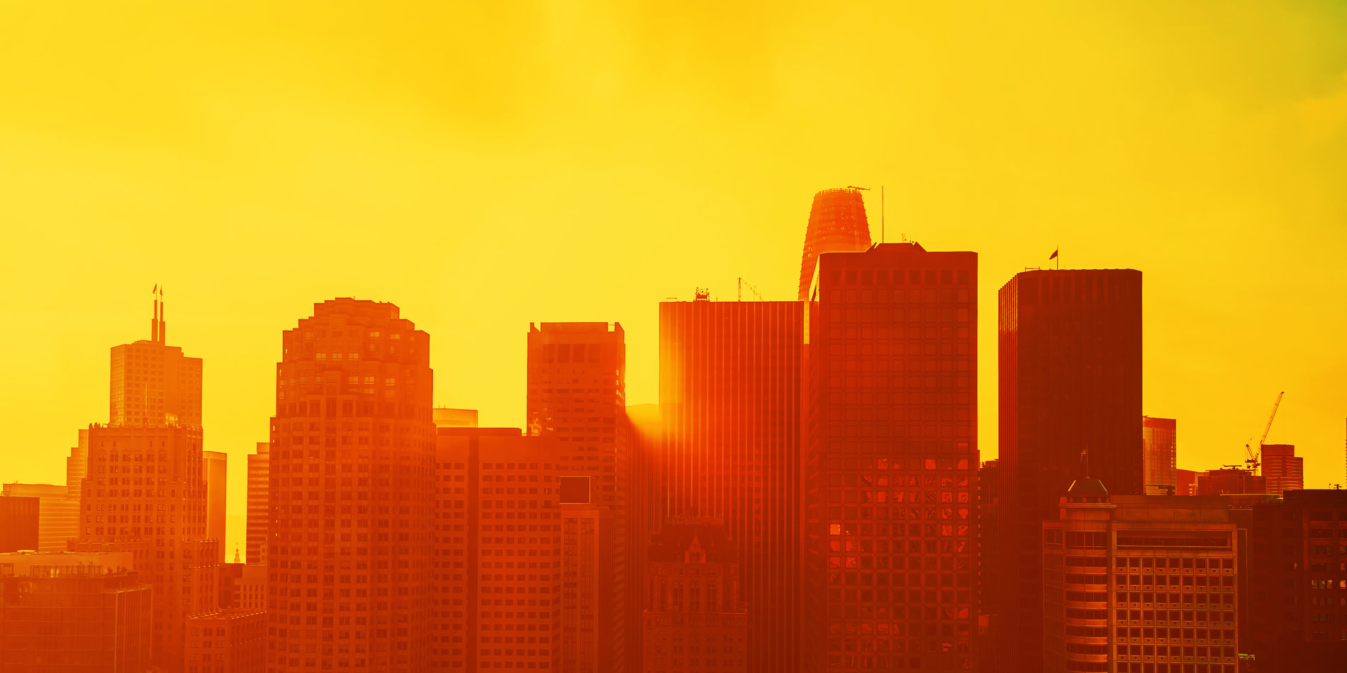 Yellow-orange San Francisco skyline