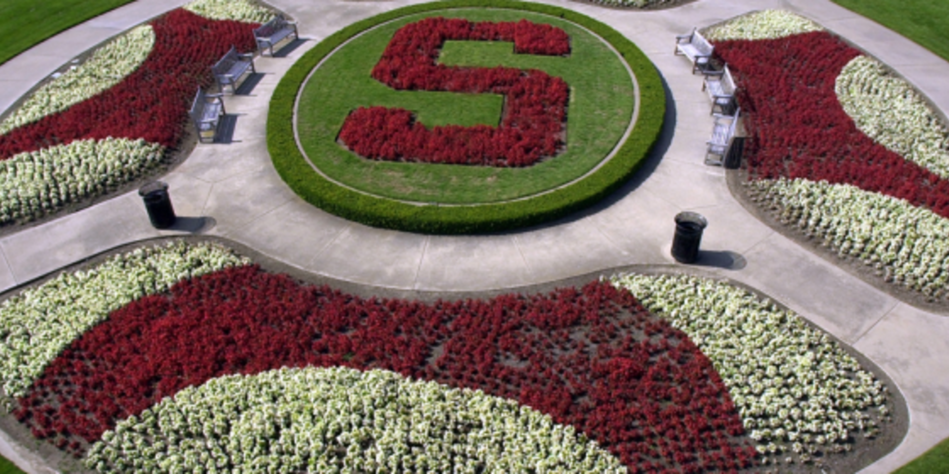 Stanford Oval Logo with flowers