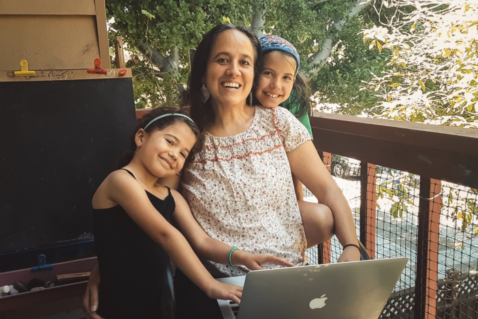 Emily Polk and her kids