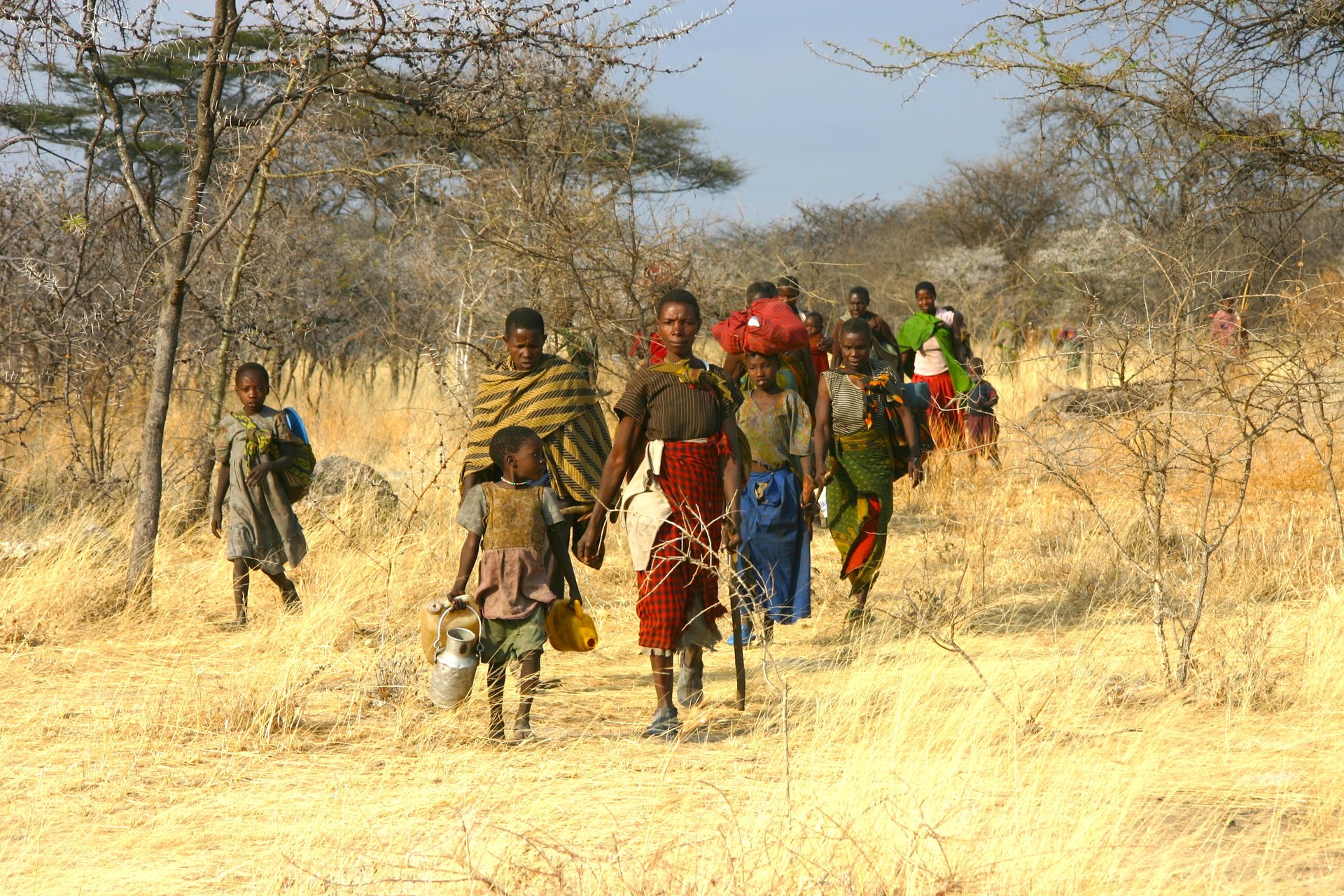 Hadza moving between camps