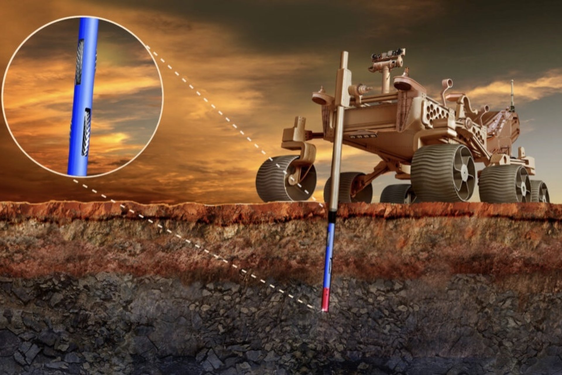 Illustration of Mars rover concept