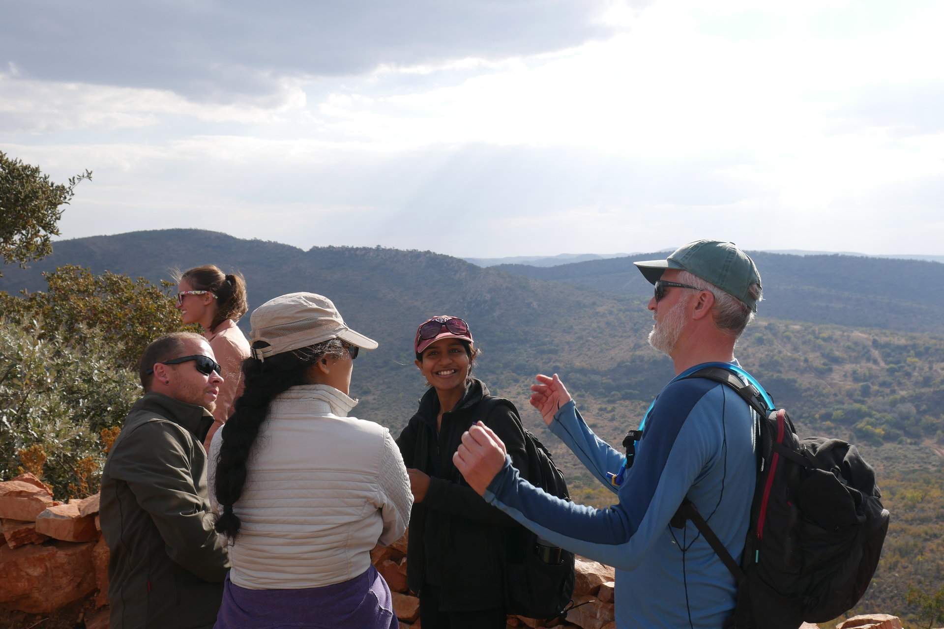 George Hilley teaching students in South Africa.