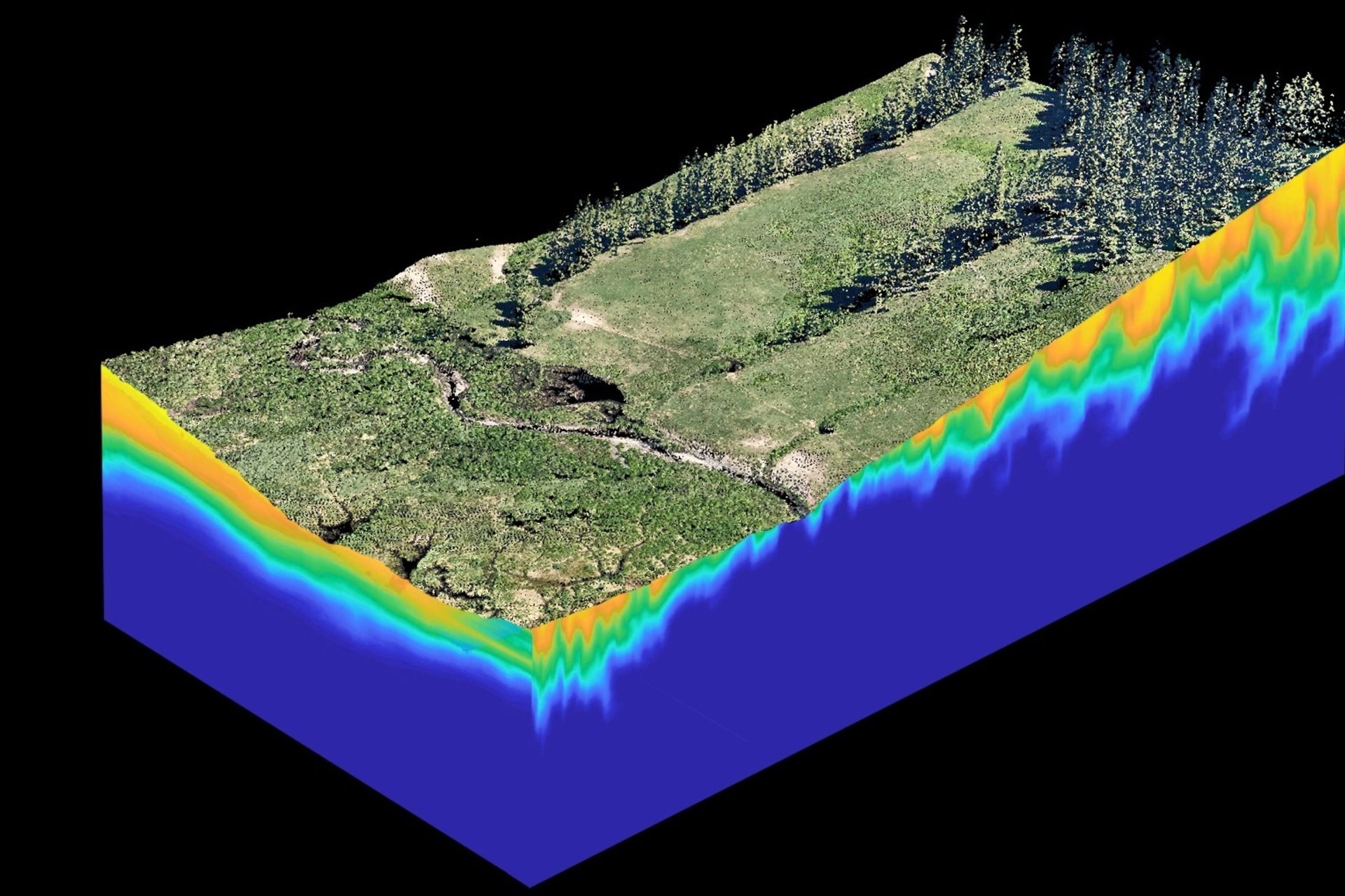 Computer image of Earth's layers
