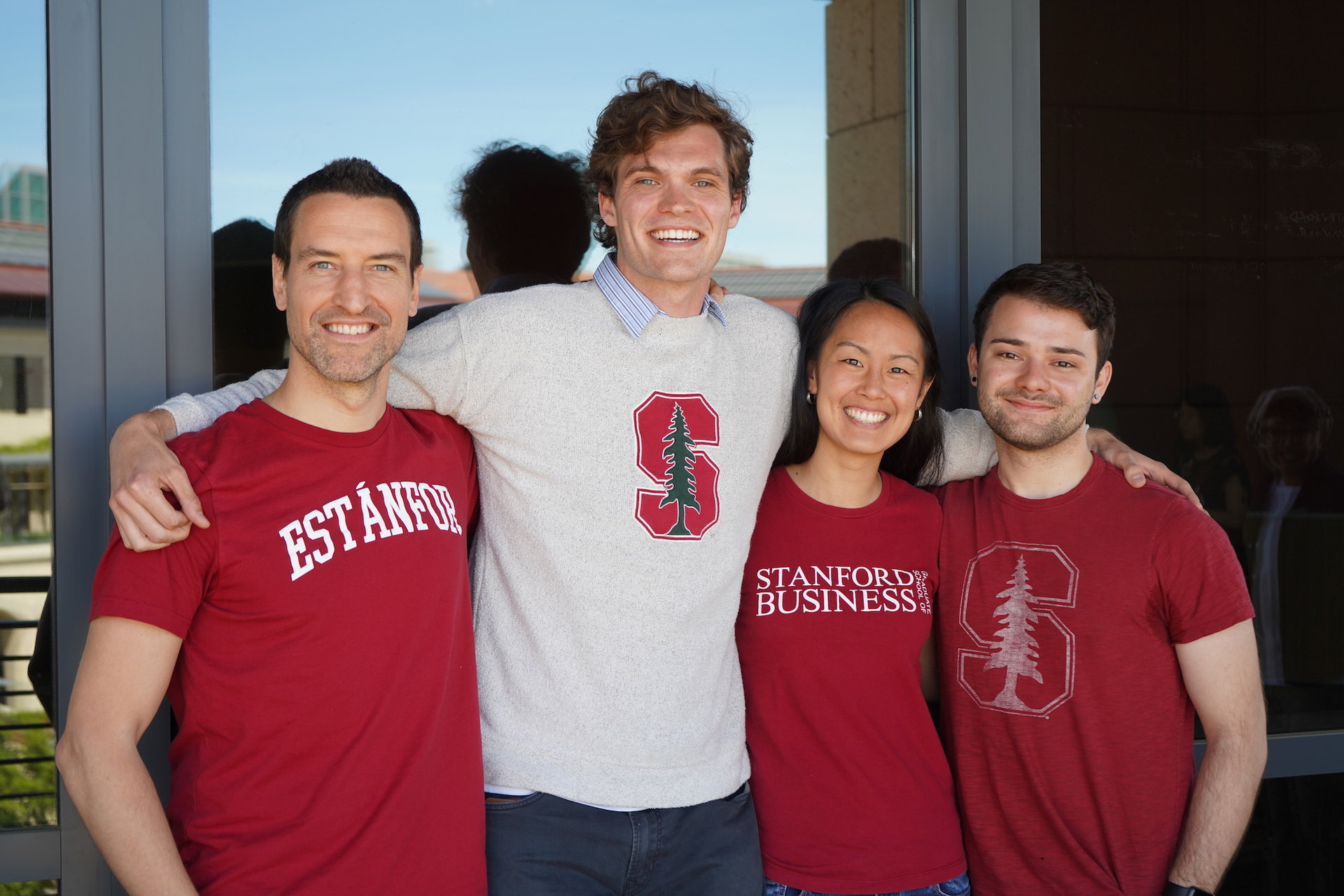 Eric Trusiewicz, MBA ’19, Robbie Harding Harding, ’MS ’19, Valerie Shen, MS/MBA ’19, and Michael Levin, MS/JD ’19