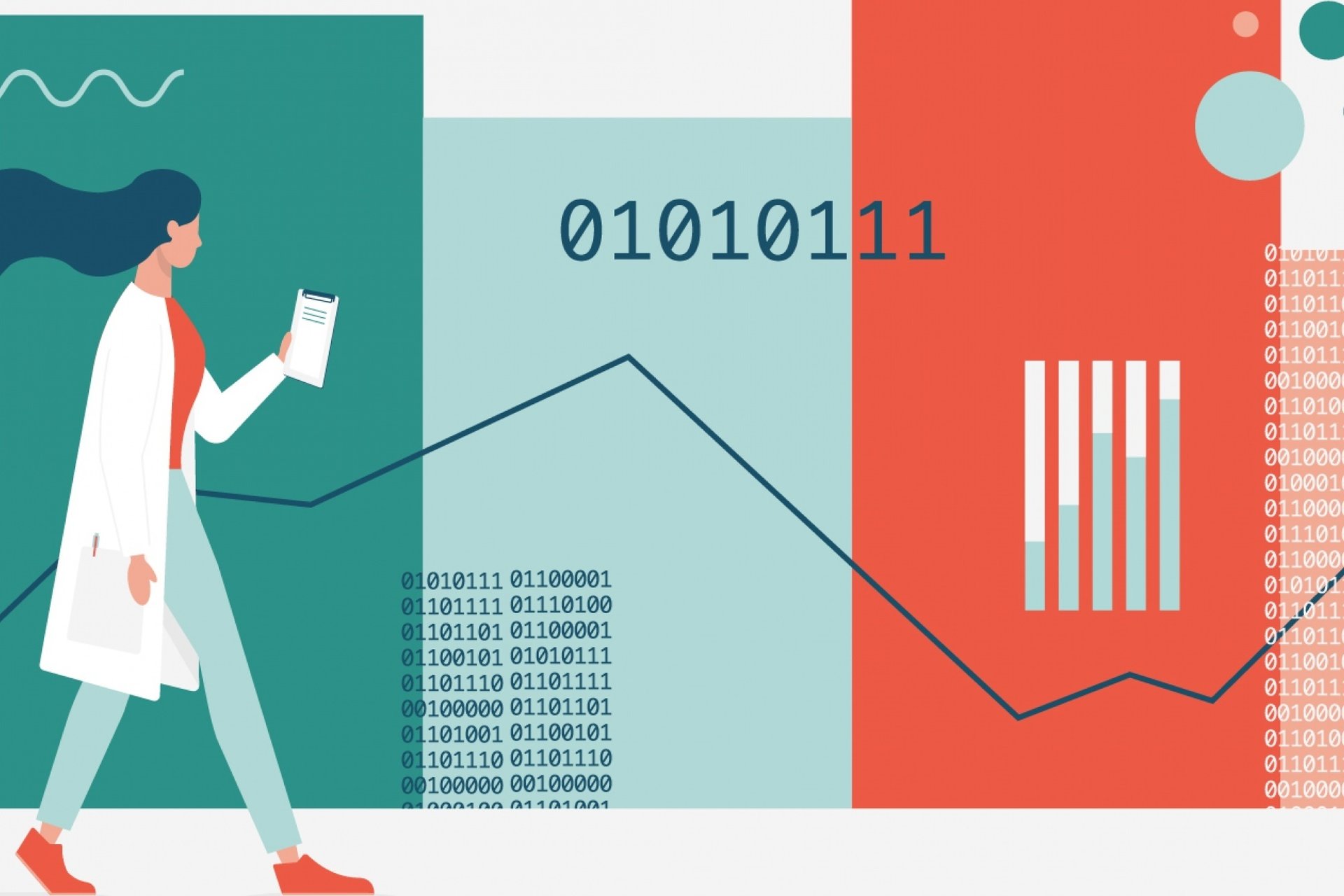 Women walking with lab coat