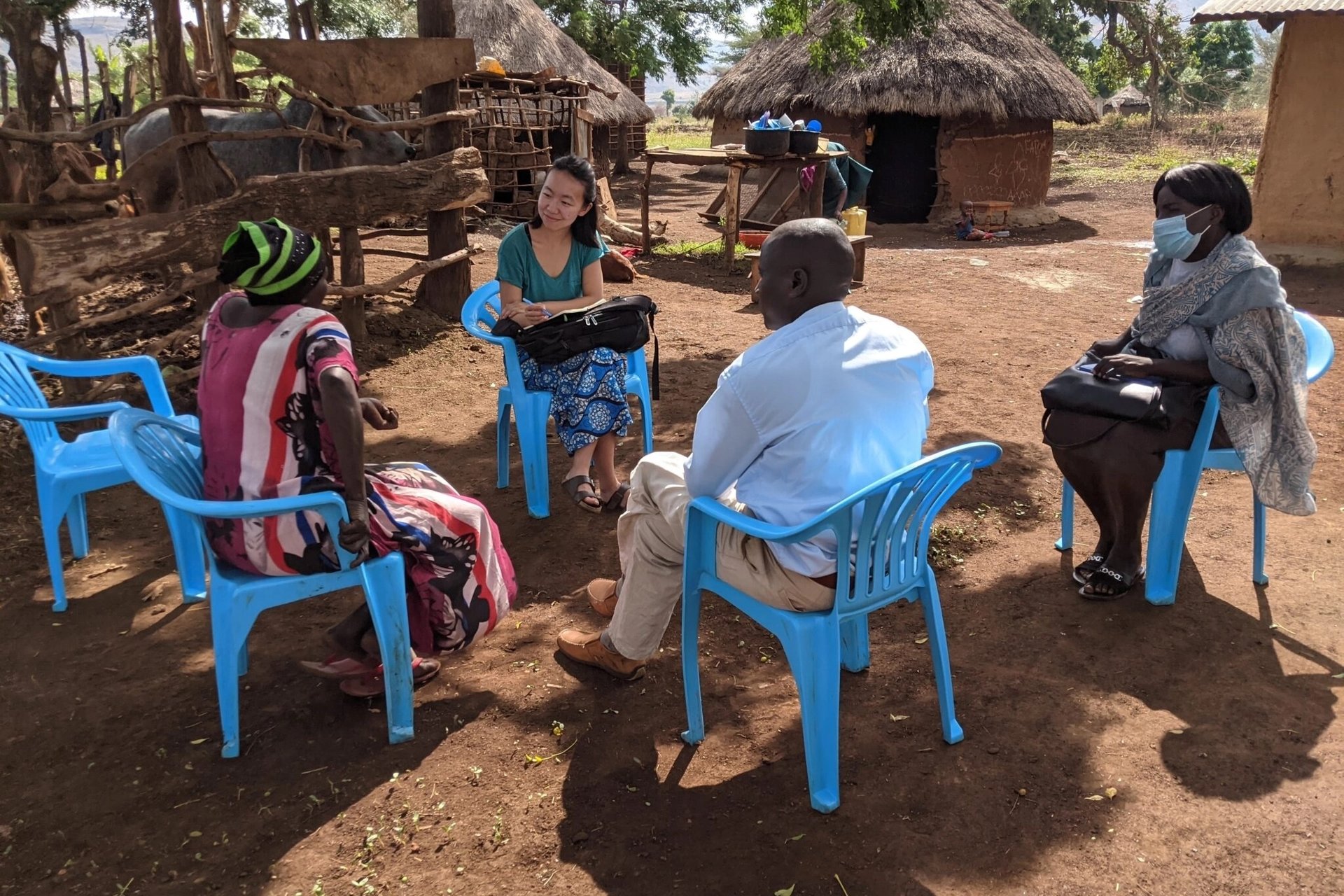Stanford researcher Christine Pu interviews residents of rural Uganda to understand local perceptions and definitions of poverty. (Image credit: Courtesy of Christine Pu)