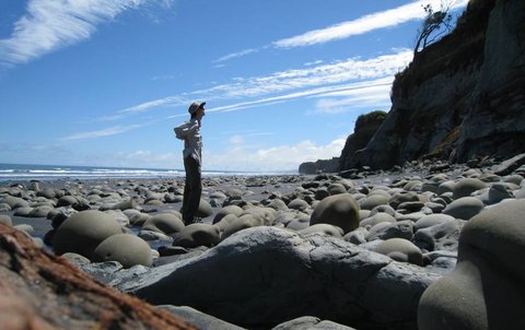 Student on New Zealand beach