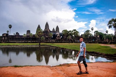 Student at Angkor Wat