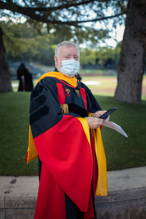 Steve Graham preparing for commencement
