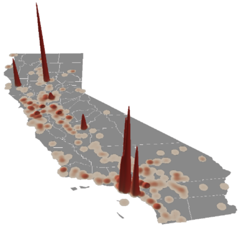 Map of chromium distribution