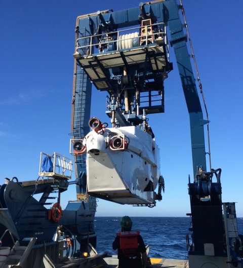 Submersible Alvin being deployed
