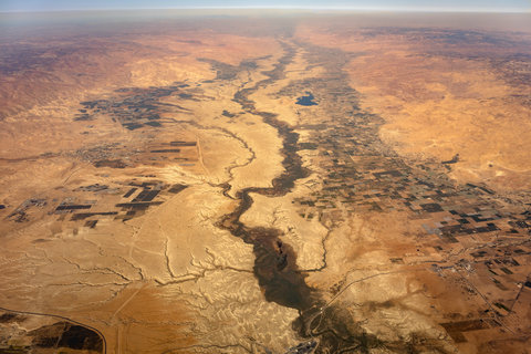 Jordan river from the air
