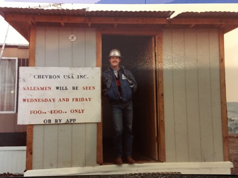 Mike Ming on the drilling rig. Photo courtesy of Mike Ming