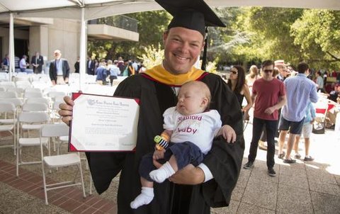 Graduate with baby