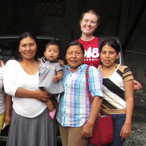 Madeline Lisaius with group of women and children