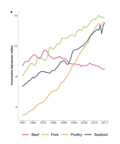 Per capita animal consumption by type